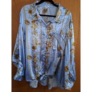 Women's Rue+ Blue Blouse Size 3X